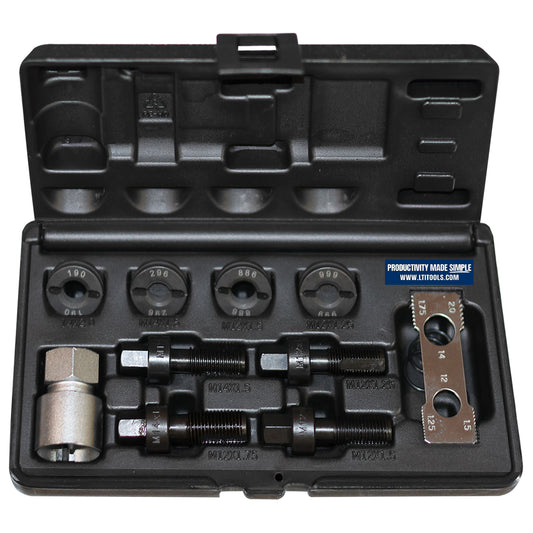 10-Piece Wheel Hub Master External Stud / Internal Damaged Bolt Re-Thread Kit LT992