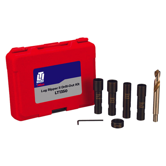 Lug Ripper II Lug Nut Drill-out Kit, 16mm Drill Bit, 4 Drill Guides - 7 Pieces - LT1350
