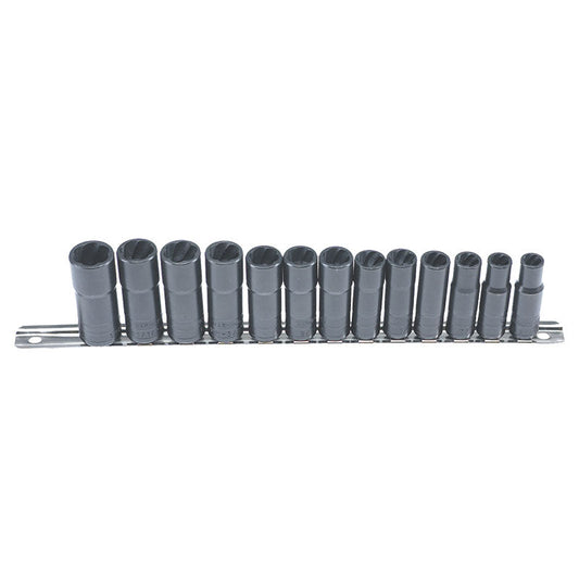 3/8” Drive (Deep Well) 13 Piece Twist Socket Damaged Fastener Removal System