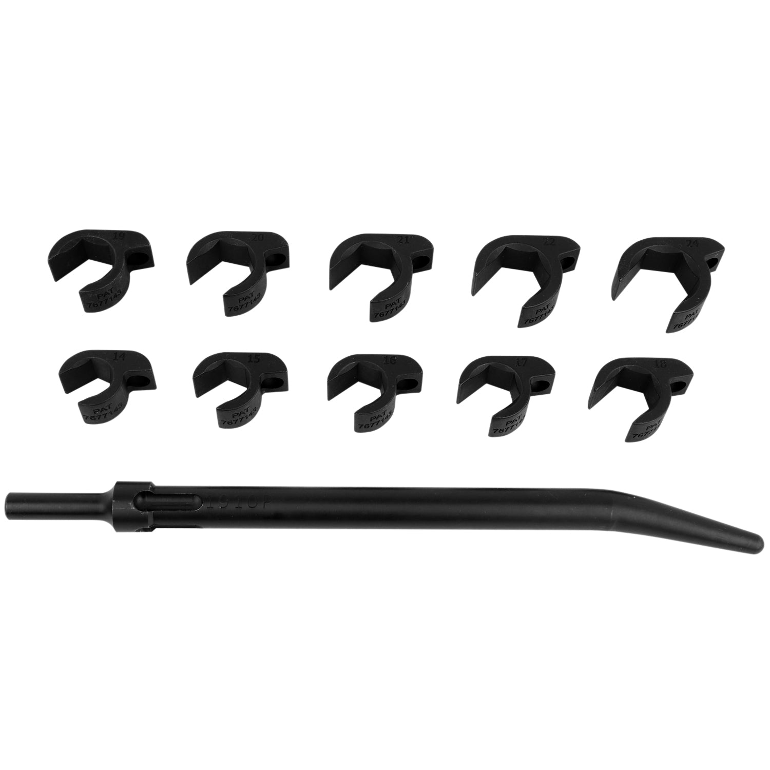 SHOCKIT® Crows Foot Industrial/Hydraulic Fittings Socket Remover Air Hammer Powered SAE Set & Metric Set - 10 Piece