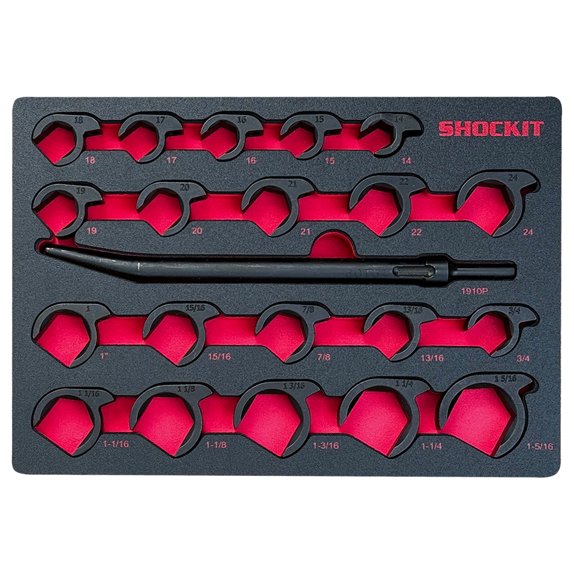 SHOCKIT® Open End Crows Foot Set in HD EVA Foam Tray, Heavy Duty Indus ...