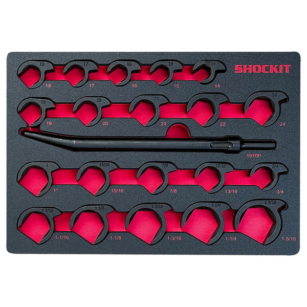 SHOCKIT® Open End Crows Foot Set in HD EVA Foam Tray, Heavy Duty