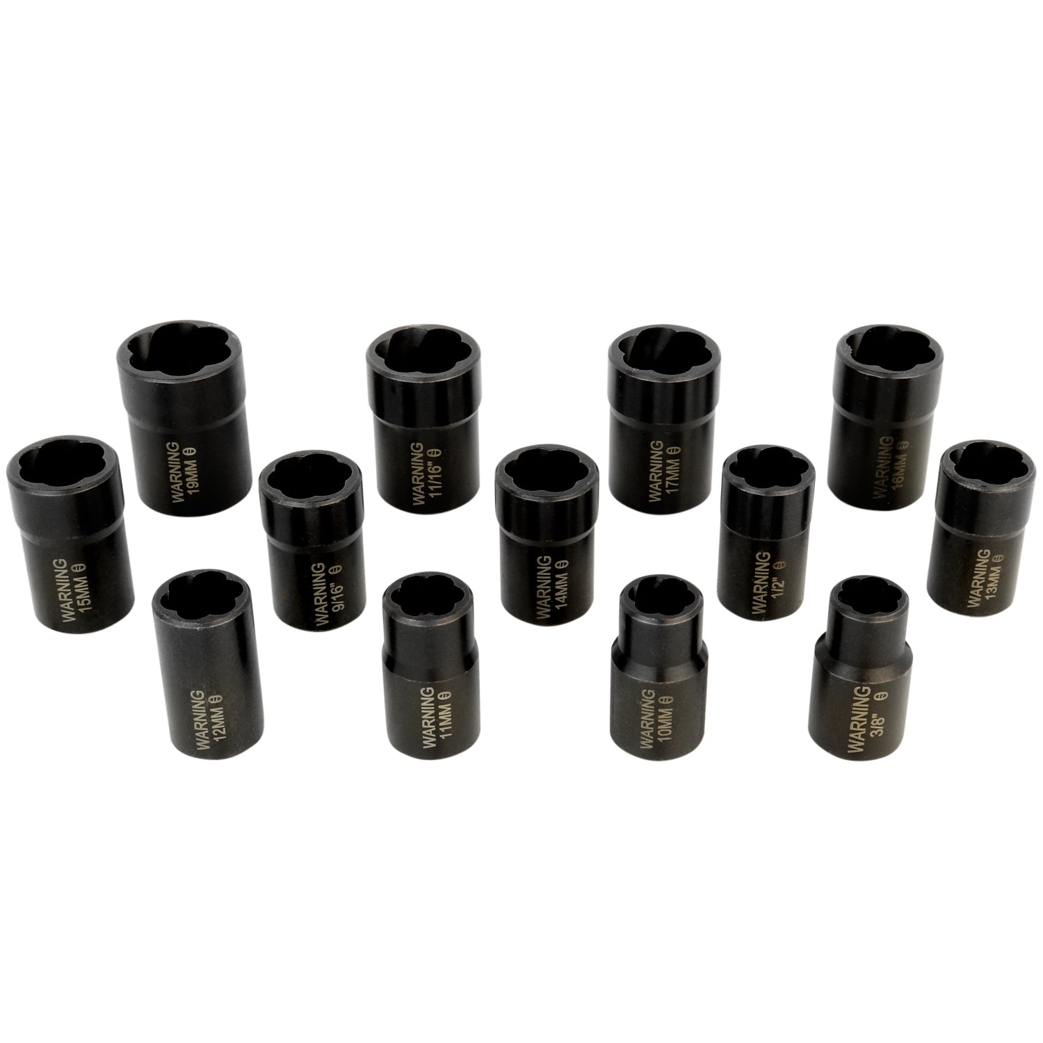 3/8” Drive 13 Piece Twist Socket Fastener Removal System
