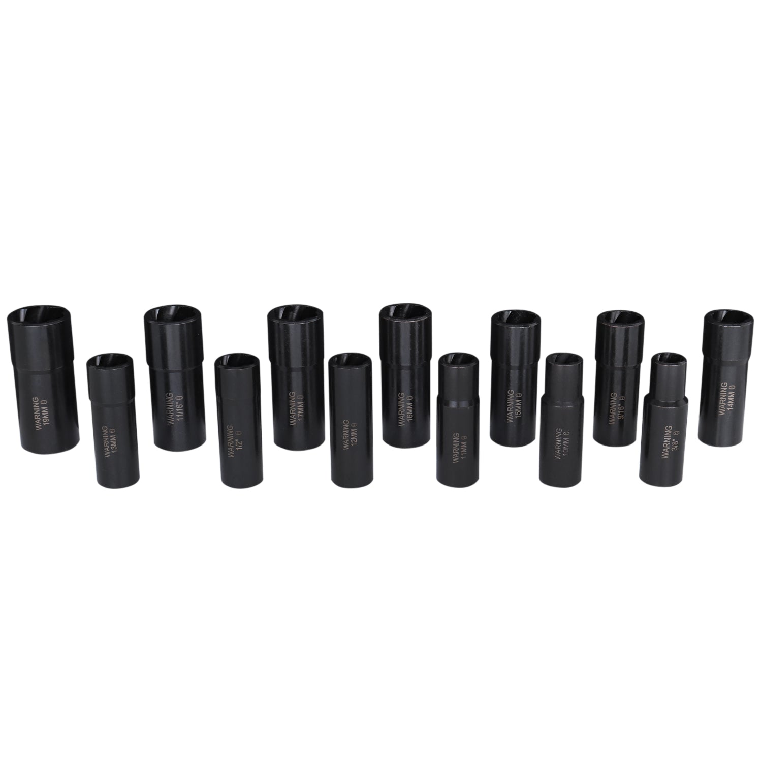 3/8” Drive (Deep Well) 13 Piece Twist Socket Damaged Fastener Removal System