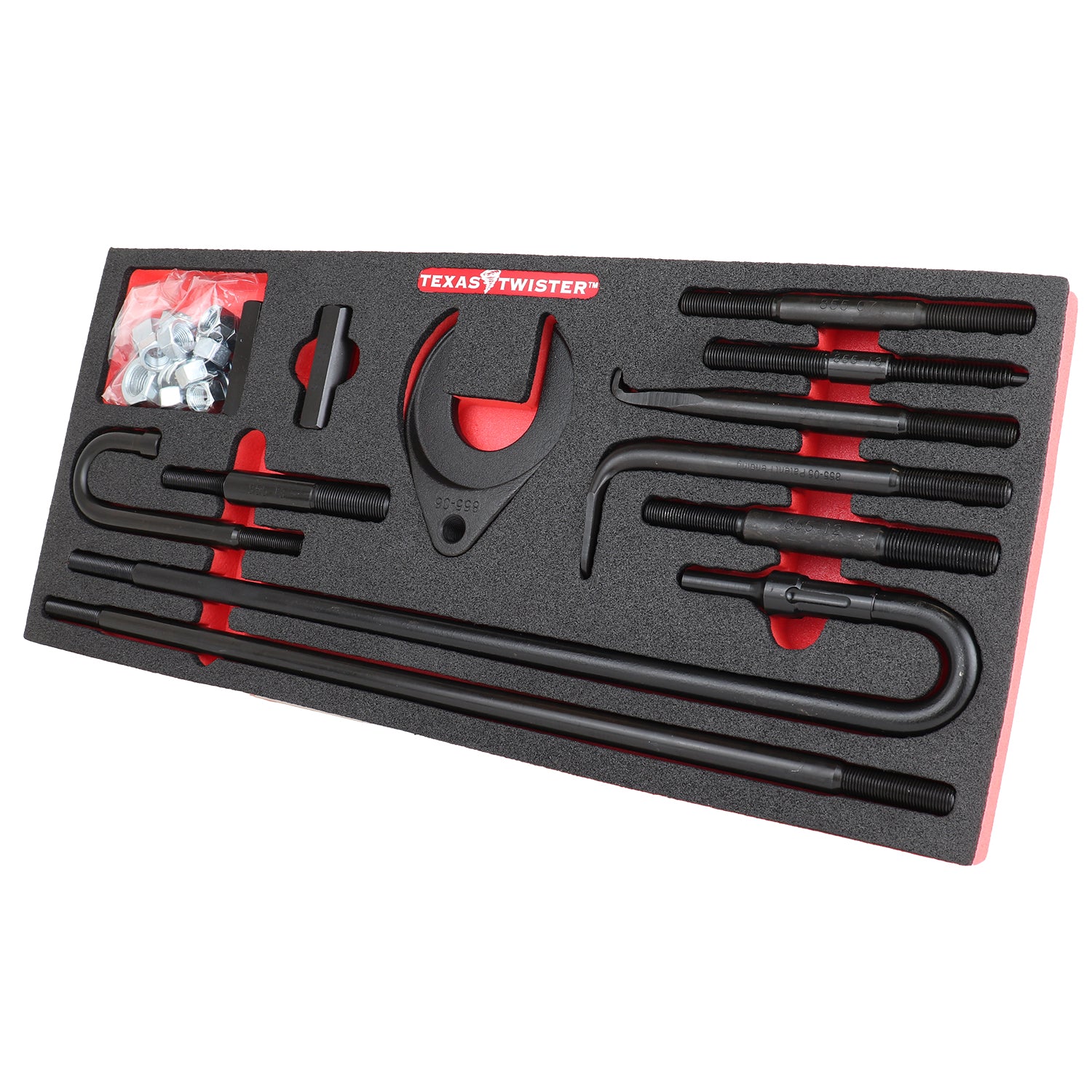 Texas Twister Pneumatic Slider Hammer Pulling Kit w/Foam Tray - 34 Pieces - LT855AF