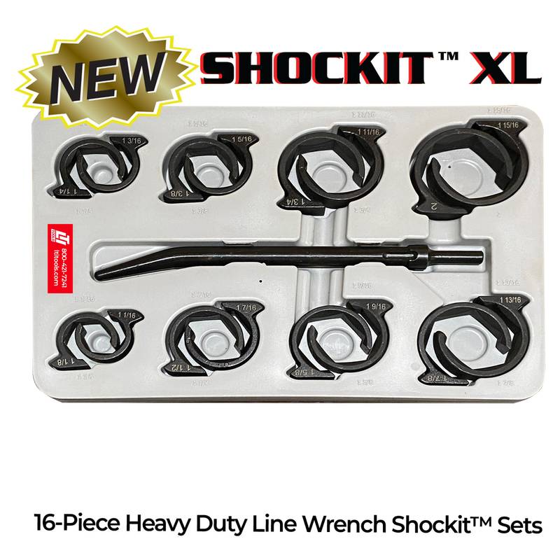 Heavy Duty SAE & Metric Shockit™ Socket Line Wrench Set Industrial/Hydraulic Fittings Removal 16-Piece - LT1920XL - LT1930XL
