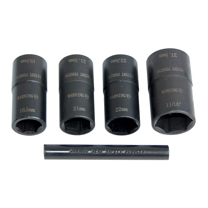 Socket Two Side Thread 1/2-Inch Drive Metric 6-Point Dual Sided Impact Socket Set w/ Pouch ...